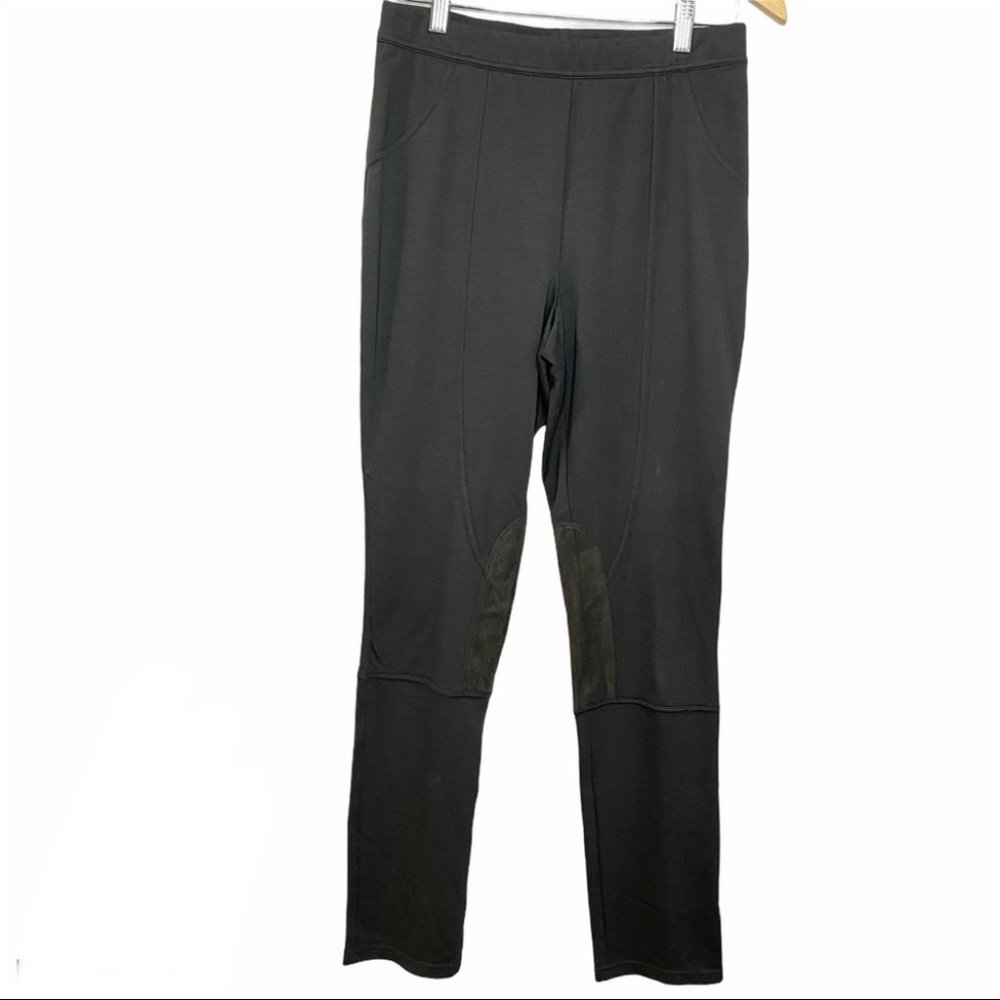 LOGO Lori Goldstein Ponte Knit Pants Suede Knee